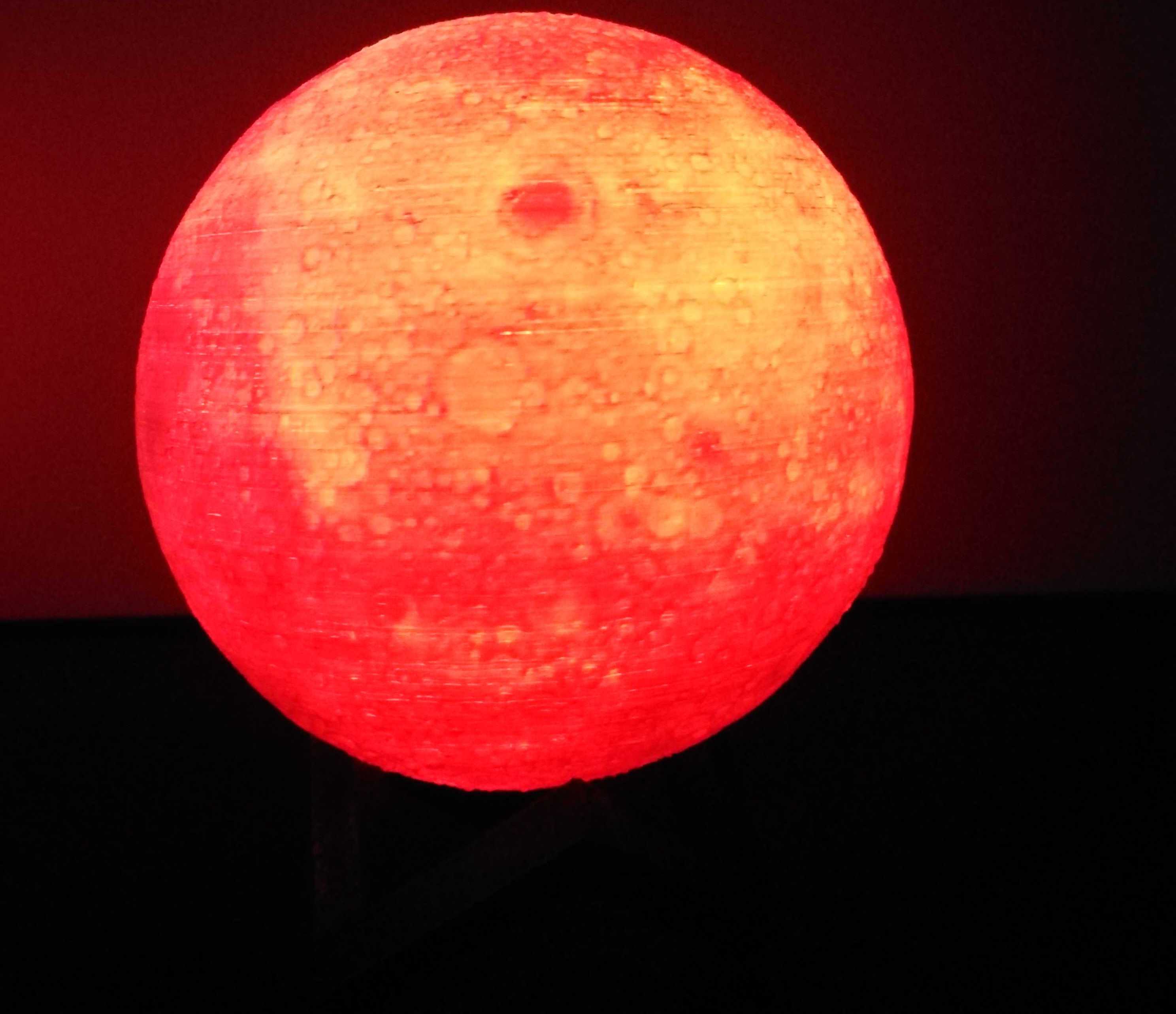 Lámpara de noche Luna 10, 12 y 15 cm, luz táctil recargable de 4 colores:  blanco, cálido, azul y rojo. – InnovacionesCo